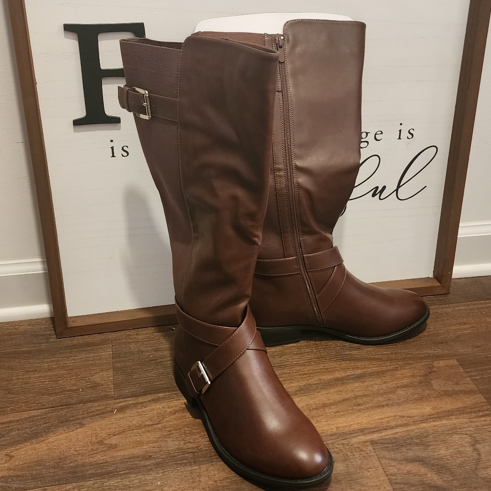 Torrid Knee High Boots Wide Calf size 10 chocolate brown
